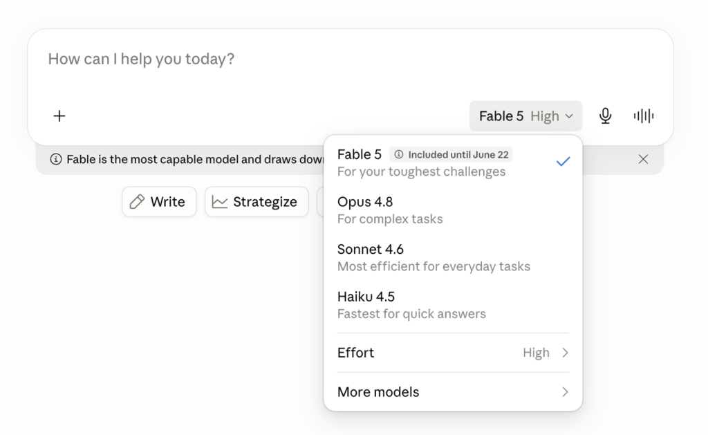Claude Fable 5 is included in subscription plans only until June 22 - Automation Consulting